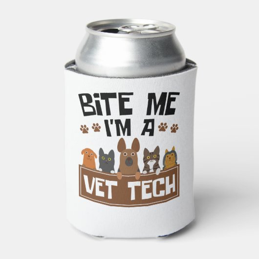 Veterinary Technicier Bite me Ik ben een Vet Tech Blikjeskoeler (Blikje Voorkant)