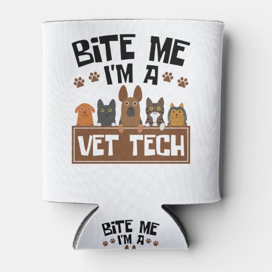 Veterinary Technicier Bite me Ik ben een Vet Tech Blikjeskoeler (Voorkant)