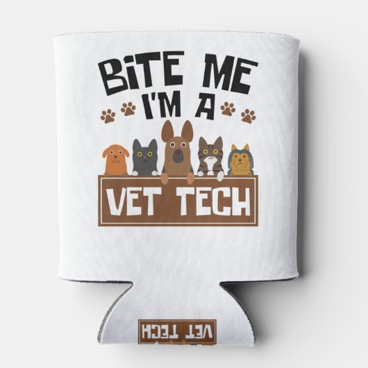 Veterinary Technicier Bite me Ik ben een Vet Tech Blikjeskoeler (Achterkant)