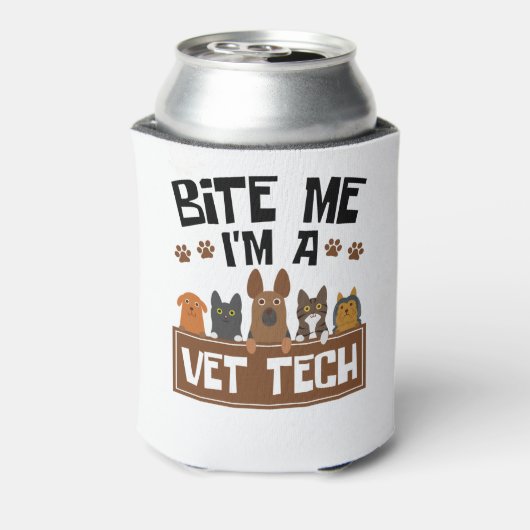 Veterinary Technicier Bite me Ik ben een Vet Tech Blikjeskoeler (Blikje Achterkant)