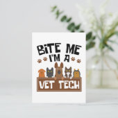 Veterinary Technicier Bite me Ik ben een Vet Tech Briefkaart (Staand voorkant)