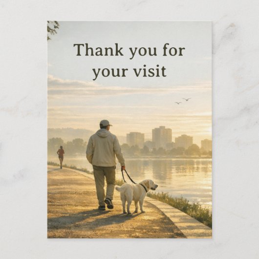 Veterinary Thank‑You Postcard – Quiet Walk Design Briefkaart (Voorkant)