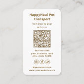 Veterinary Transport Service Pet Taxi Chauffeur Visitekaartje (Achterkant)