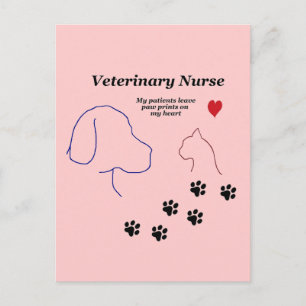Veterinary verpleegkundigen-verf afdrukken op mijn briefkaart