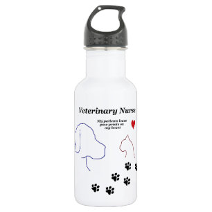 Veterinary verpleegkundigen-verf afdrukken op mijn waterfles