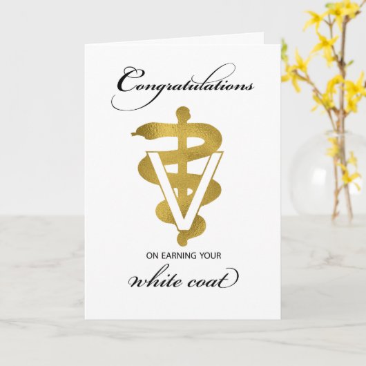 Veterinary White Coat Ceremony Kaart (Gele Bloem)