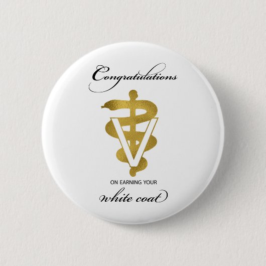 Veterinary White Coat Ceremony Ronde Button 5,7 Cm (Voorkant)