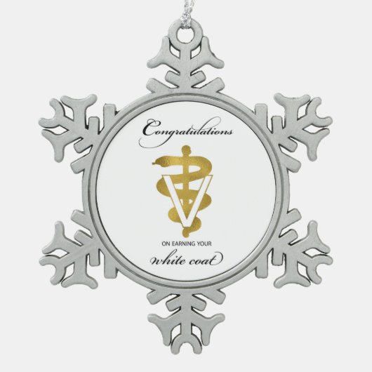Veterinary White Coat Ceremony Tin Sneeuwvlok Ornament (Voorkant)