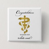 Veterinary White Coat Ceremony Vierkante Button 5,1 Cm (Voorkant)