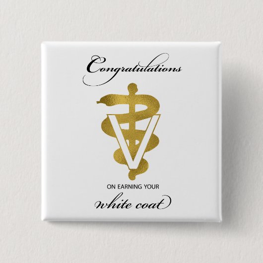 Veterinary White Coat Ceremony Vierkante Button 5,1 Cm (Voorkant)