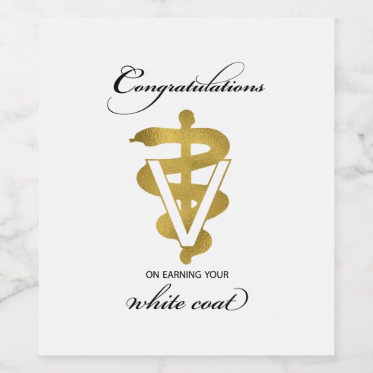 Veterinary White Coat Ceremony Wijn Etiket (Enkel label)