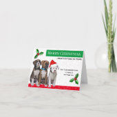 Veterinary Xmas Kaarten, Dog Bedankkaart (Voorkant)
