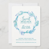 Veters aqua waterverf, zoete zestien uitnodigingen (Voorkant)