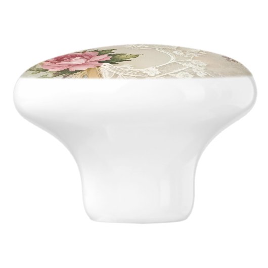 veters en Rozen Keramische Knop (Zijkant)