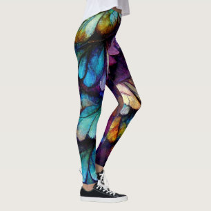 Veters Floral Rainbow Alcohol Ink Leggings