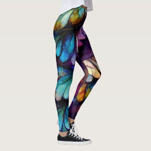 Veters Floral Rainbow Alcohol Ink Leggings (Rechts)
