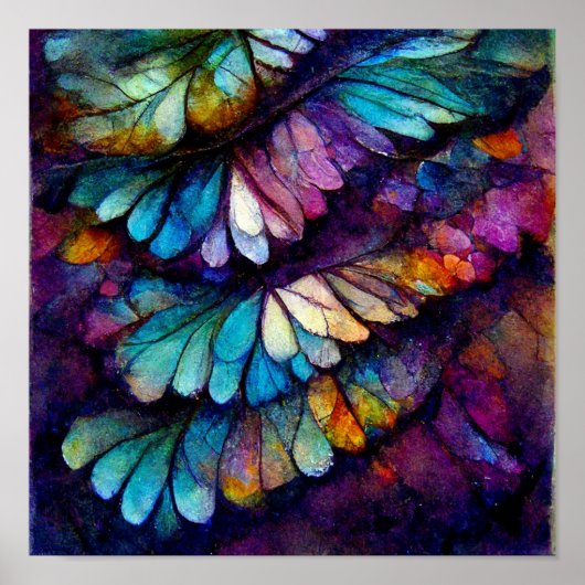 Veters Floral Rainbow Alcohol Ink Poster (Voorkant)