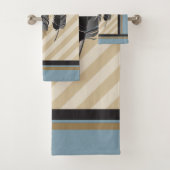 Veters in blauw, grijs en bruin bad handdoek (Insitu)