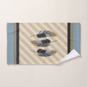 Veters in blauw, grijs en bruin bad handdoek (Handdoek)