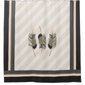 Veters in Cream, Grey en Black Douchegordijn (Voorkant)