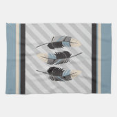 Veters in Cream, Grey en Blue Theedoek (Horizontaal)