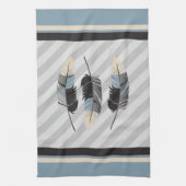 Veters in Cream, Grey en Blue Theedoek (Verticaal)