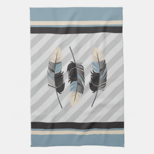 Veters in Cream, Grey en Blue Theedoek