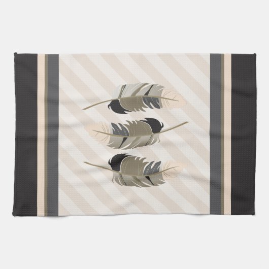 Veters in Cream, Grey en Brown Theedoek (Horizontaal)