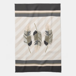 Veters in Cream, Grey en Brown Theedoek