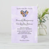 Veters in een hartvorm bruiloft kaart (Staand voorkant)