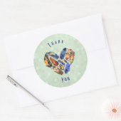 Veters in een hartvorm Dank je wel Ronde Sticker (Envelop)