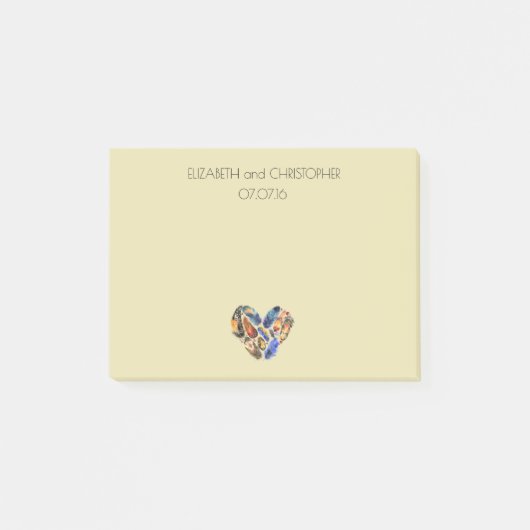 Veters in een hartvorm, gepersonaliseerd huwelijk post-it® notes (Voorkant)