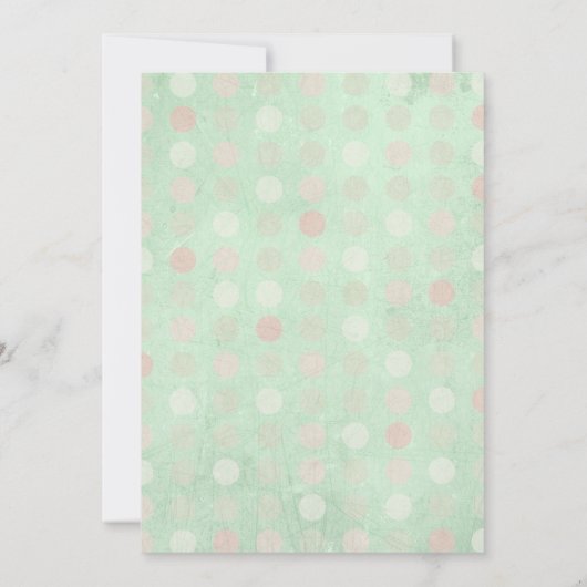 Veters in een hartvorm mint groen huwelijk kaart (Achterkant)