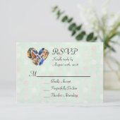 Veters in een ontwerp-RSVP voor Waterverf van de h RSVP Kaartje (Staand voorkant)