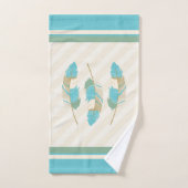 Veters op Cream, Blauwgroen en groen Bad Handdoek (Handdoek)