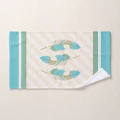 Veters op Cream, Blauwgroen en groen Bad Handdoek (Handdoek)