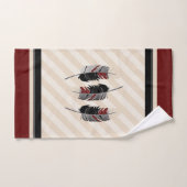 Veters op Cream, Maroon en Zwart Bad Handdoek (Handdoek)