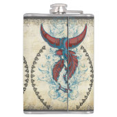 Veters Zwarte Rode Blauwe Koe Heupfles (Achterkant)