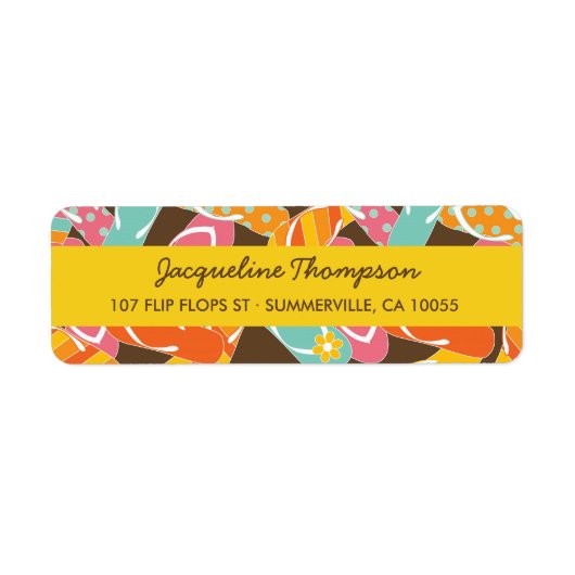 vetfatin Zomer Teenslippers Party Adresetiketten Etiket (Voorkant)