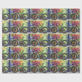 Vetfiets en vlammen cadeaupapier