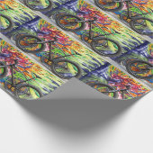 Vetfiets en vlammen cadeaupapier (Hoek)