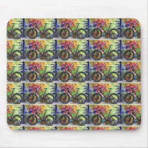 Vetfiets en vlammen muismat