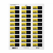 Vetfiets op gele wand etiket (Full Sheet)