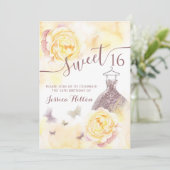 Vetflorale peony lieftientienmaal uitgenodigd kaart (Staand voorkant)