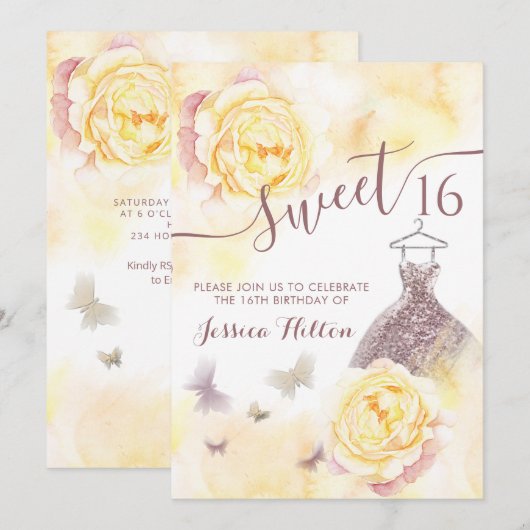 Vetflorale peony lieftientienmaal uitgenodigd kaart (Voorkant / Achterkant)