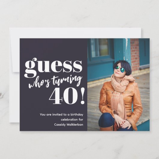 Vetfoto 40e verjaardag kaart (Voorkant)