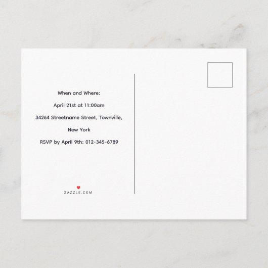 Vetfoto 40e verjaardag uitnodiging briefkaart (Achterkant)