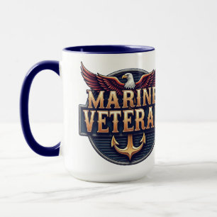 VetGearHQ.com Marine Corps Veteraan Logo Embleem Mok