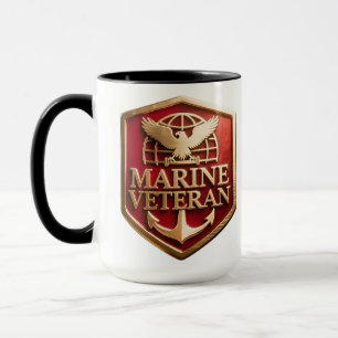 VetGearHQ.com Marine Corps Veteraan Logo Embleem Mok
