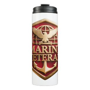 VetGearHQ.com Marine Corps Veteraan Logo Embleem Thermosbeker